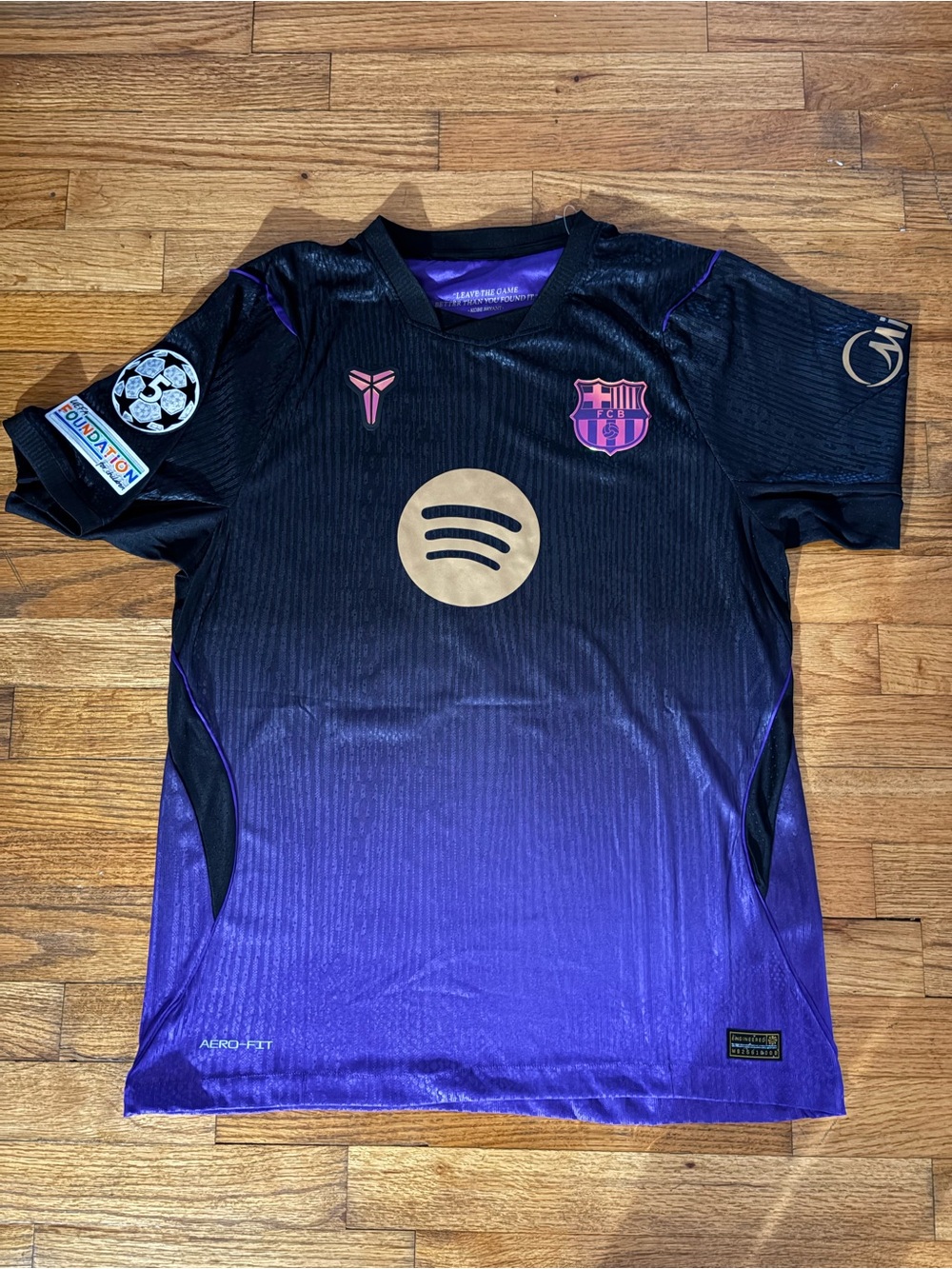 Nike Black to Purple Gradient FC Barcelona Jersey with Gold Accents